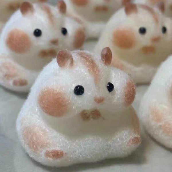 Håndlavet Taba Squishy Lille Hamster Silikone Klemmelegetøj til Stresslindring Søde Hamsterlegetøjsgaver[CO]