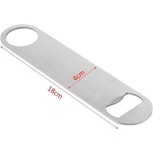 10 st Ölflasköppnare, Platt flasköppnare i rostfritt stål med belagt handtag (Silver)