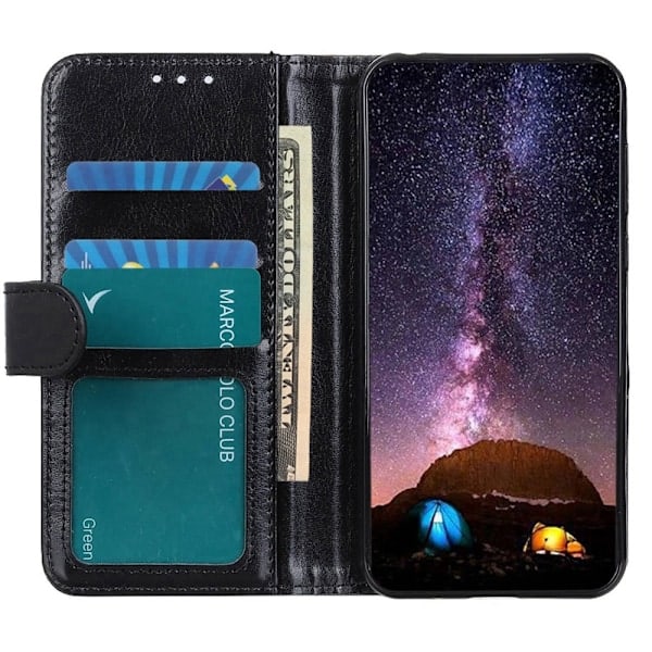 Sony Xperia 5 IV Etui Crazy Horse Læder Sort