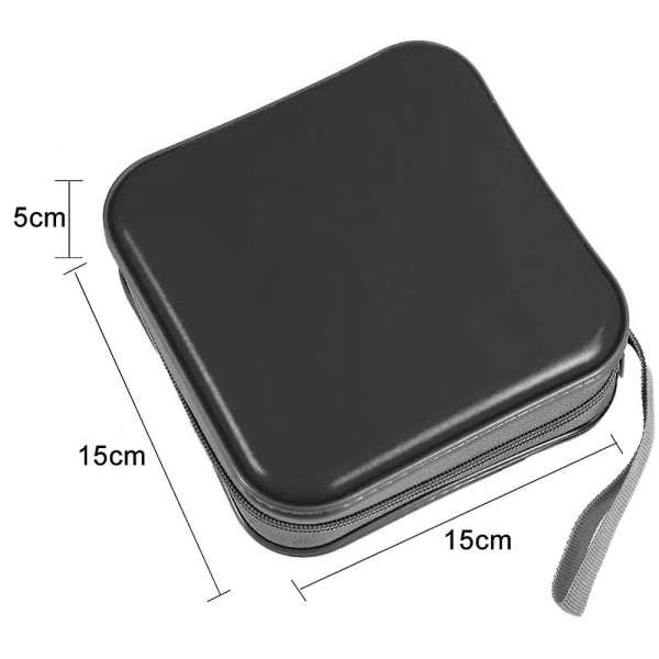 CD-etui med plass til 40 plater, hardt plastetui for DVD, bærbar etui med glidelås for CD-holder, stort oppbevaringsetui for plater, veske for bi...