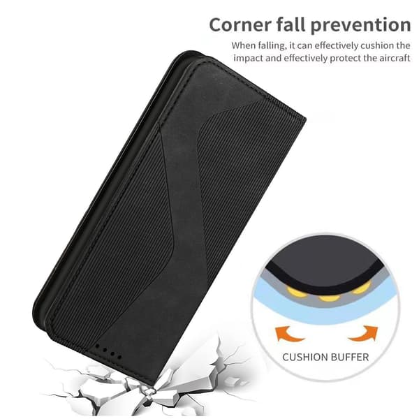 Samsung Galaxy A25 Case, PU Leather Flip Case Magnetic Closure Wallet Card Slots Stand Black Black Samsung Galaxy A25