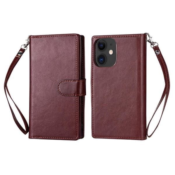 iPhone 12 Mini - Stilrent 9-Kort Pungcover Rosaröd