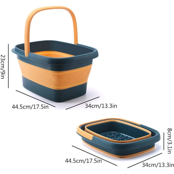 Foldable Foot Bath with Massage, Collapsible Pedicure Basin, Large Portable