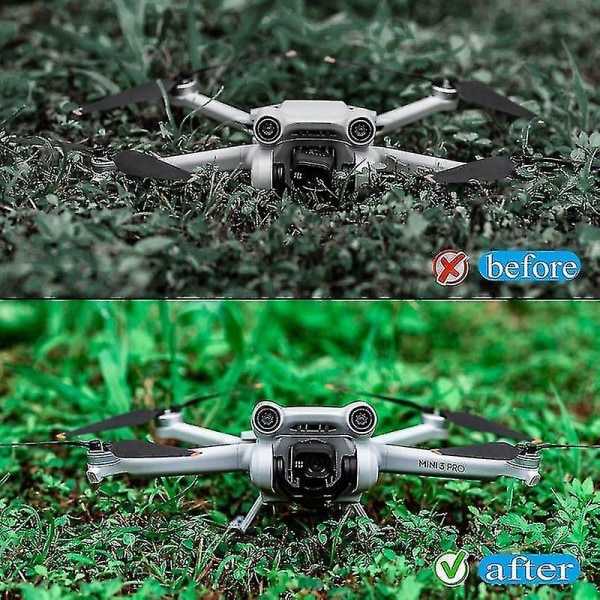 Dji Mini 3 Pro -korotetut laskeutumistelineet, korkeutta lisäävät, putoamisenesto, puskuri, harjoituskehyksen kiinnikkeet, suojatelineet