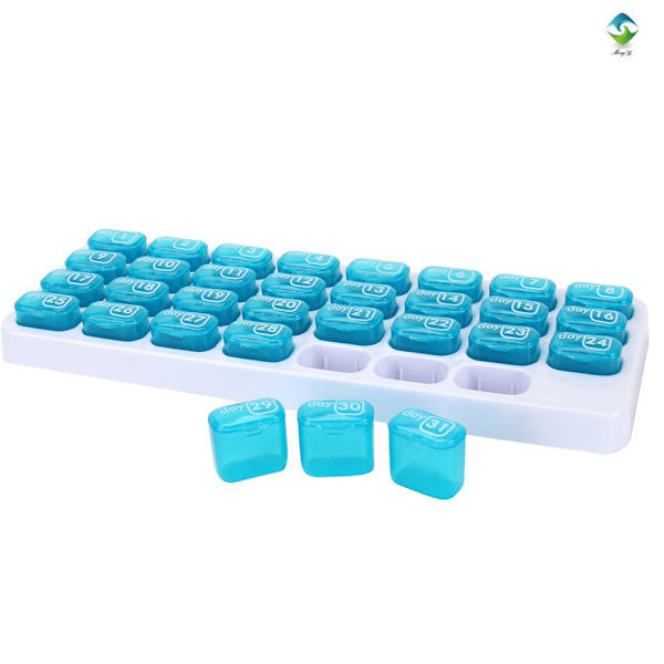 Monthly Pill Organizer - 31 Day Pill Organizer Portable Pill Case and Holder for Daily Medicine and Vitamins