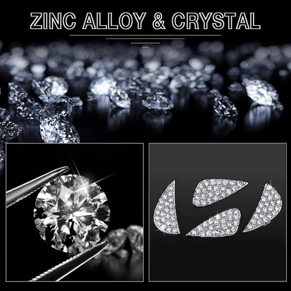 2 sett Bling rattlogo-deksler kompatible med Modern, DIY Diamond Crystal Badge Accessory Kvinners trim