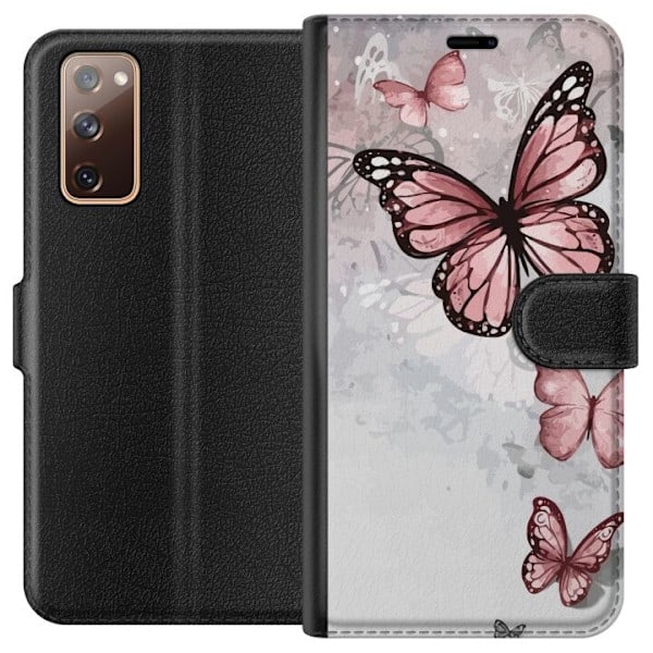 Samsung Galaxy S20 FE Plånboksfodral Rosa fjärilar