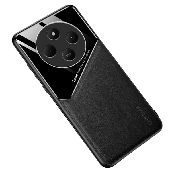 Xiaomi Redmi 14C Cover med Indbygget Magnetplade Læder Sort