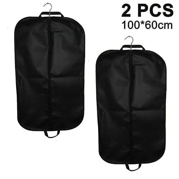 2-pack premium svart klädförvaring och reseväska i andningsbart material