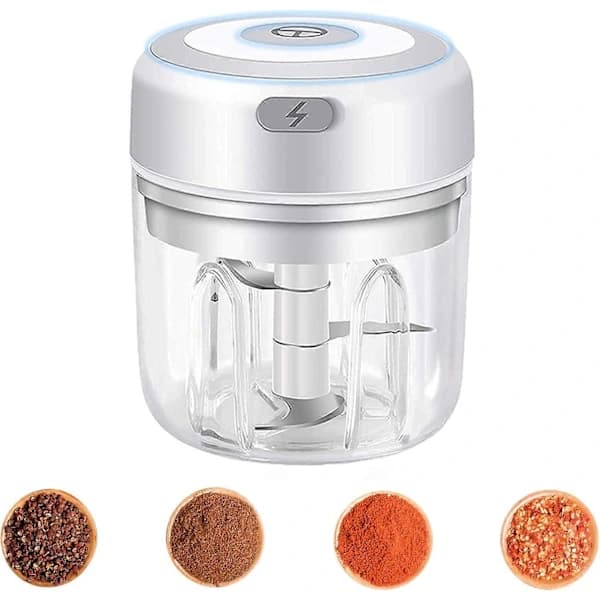 Elektrisk Mini Foodprocessor, Elektrisk Hvidløgshakker, Mini Foodprocessor, Elektrisk Grøntsagshakker (250ML)[co]