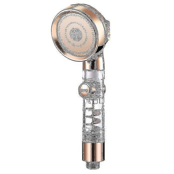 Högtrycksduschhuvud 3 lägen Handhållen Turbo Fläktspray Eco Duschhuvud Munstycke Turboladdat Vattensnål Dusch Med Filter