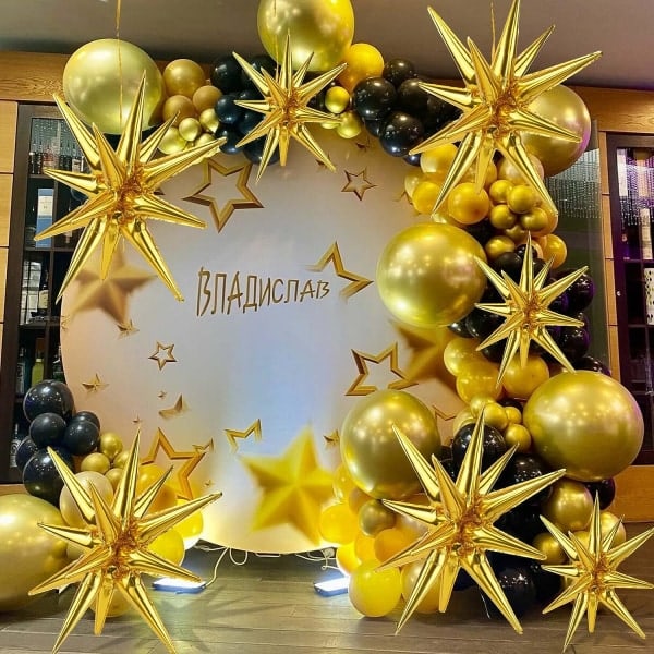 20 stjerneballoner, enorme guld eksplosionsstjerne aluminiumsfolie balloner til polterabend, discofest dekorationer tilbehør