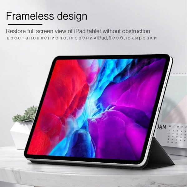 iPad Pro 12.9 (2018/2020/2021) - Solid Tri-Fold Cover - Sort Sort