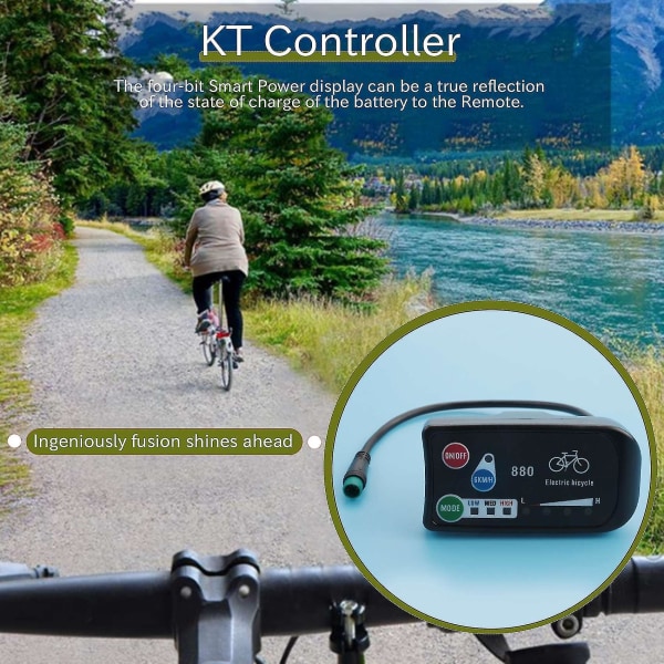 Elektrisk cykeldisplay 36v 48v Ebike Ligent kontrollpanel Lcd-display Led880 Vattentät kontroll