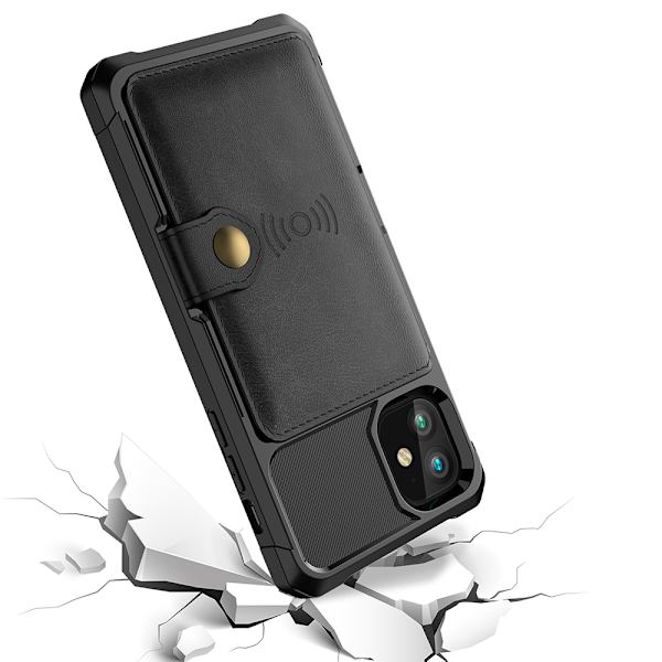 iPhone 12 - Practical and Thoughtful Case with Card Holder Grön