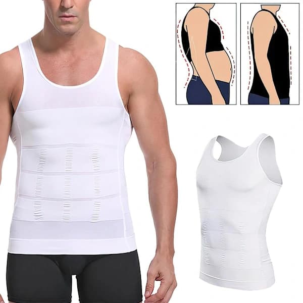 Formende tanktop til mænd / Korrigerende - Vælg farve! S (hvid)[co]