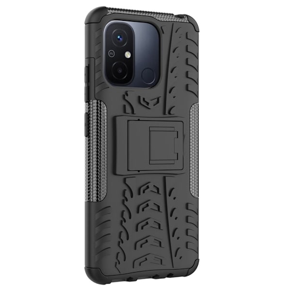Xiaomi Redmi 12C 4G Kuori Äärimmäisen Iskunkestävä Jalustalla Musta