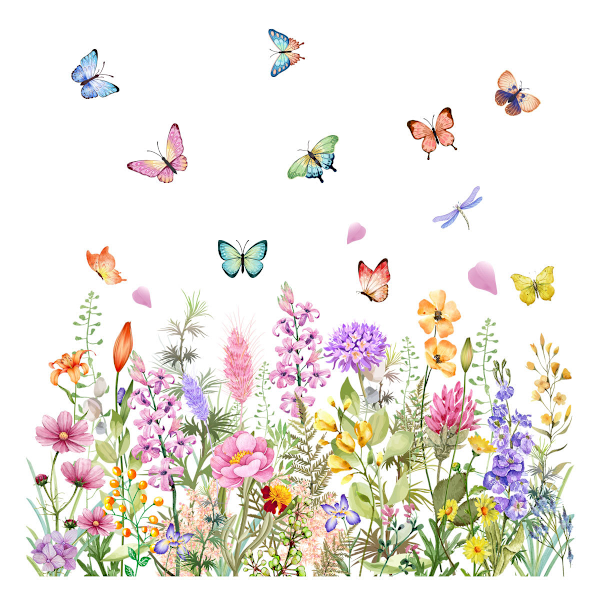 Fjäderfönsterfjäderdekorationer Blomfönsterdekaler Återanvändbara Avtagbara För Glasfönster Vardagsrum Färgglada Blommor