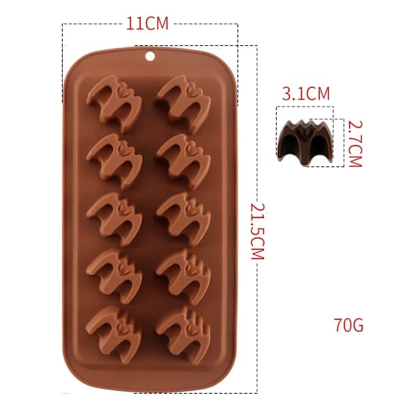 Halloween sjokoladeform Mould DIY dekorativ form Bat Shape[CO]
