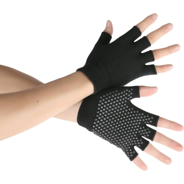2-pack halkfria fingerlösa yogahandskar - Träningshandskar