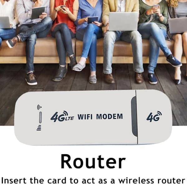 4G LTE Trådløs USB-dongle Mobilt Bredbånd 150 Mbps Modem Stick hvid[CO]