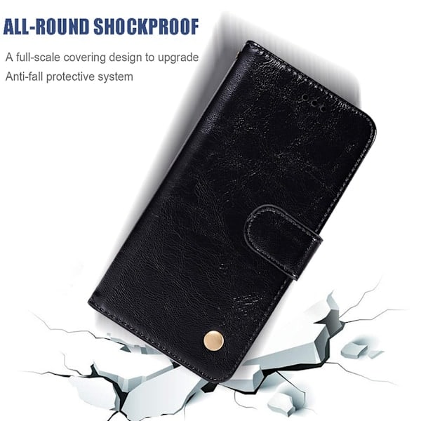 Samsung Galaxy Note 10 - Lompakkokotelo Premium - Musta Black Musta
