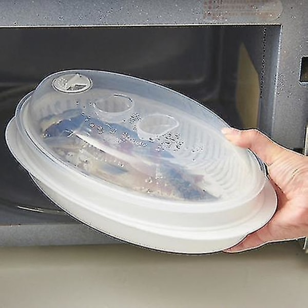 Microwave Fish Steamer With Cover To Keep Fresh Steamed Fish Tray