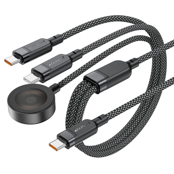 Acefast 100W USB-C - 2x USB-C / Apple Watch Lader Svart