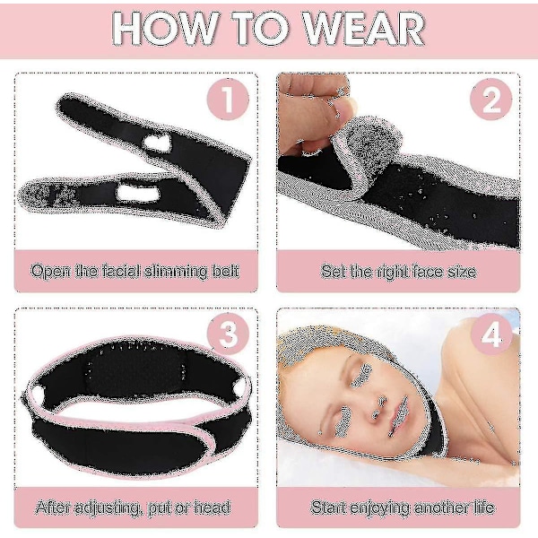 V-lyftmask, dubbelhaka reducerare, V-linjemask, ansiktslyftmask, smärtfri ansiktslyftande bandage för kvinnor