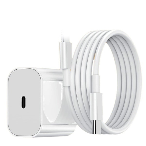 Kompatibel iPhone Snabbladdare USB-C Strömadapter 20W + Kabel