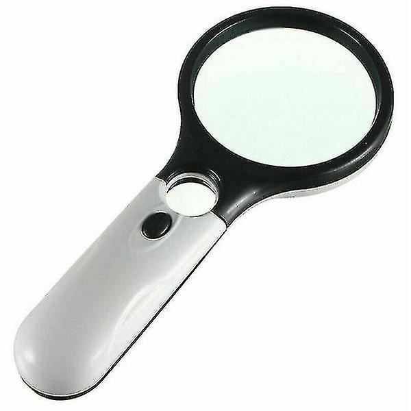 45x Handhållen förstoringsglas med 3 LED-lampor