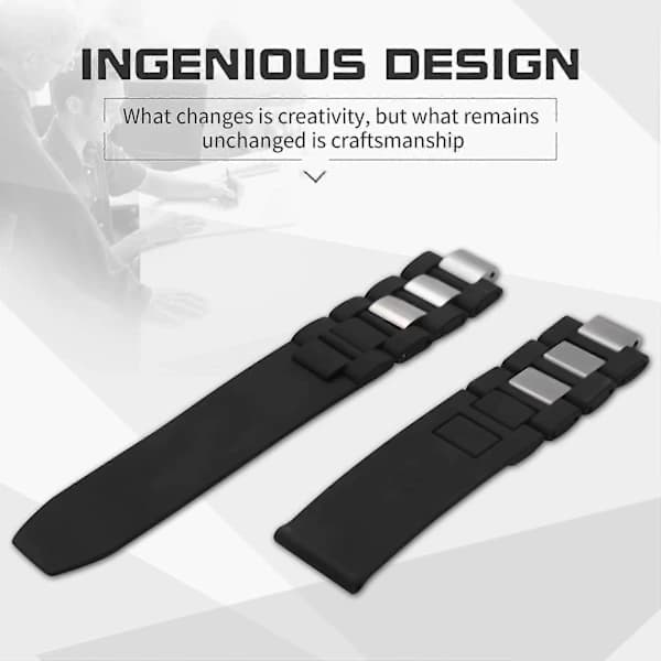 20mm Silikonarmbandsur för Chronoscaph Autoscaph 21, Svart