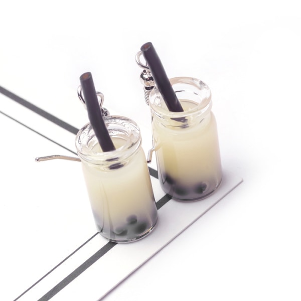 Mixed Milk Tea Resin Charms Craft DIY Örhängen Pendan