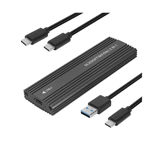 10 Gbps NVMe/SATA Dobbeltprotokol SSD-kabinet SSD-etui USB 3.1 Type C til M.2 NGFF PCIe SSD Ekstern