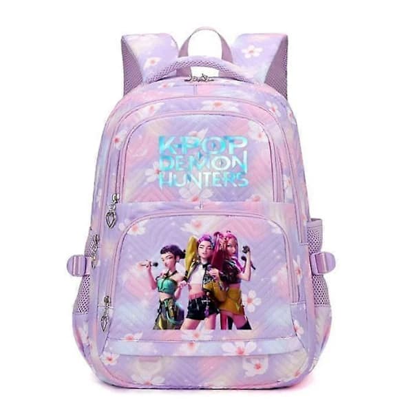 KPop Demon Hunters Printed Backpack Students School Bag _e A Purple Style 06