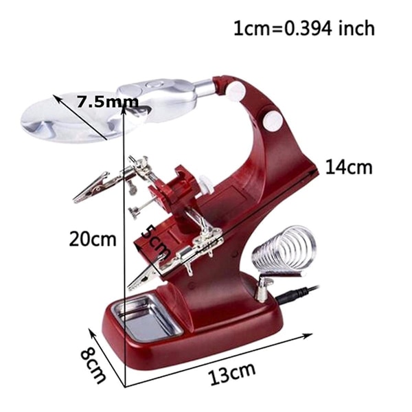 Essentielt værktøj - 3x/4.5x LED loddekolbe forstørrelsesglas med USB