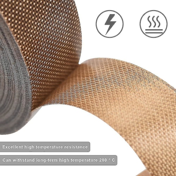 Højtemperatur klæbebånd, 2 stk. Ptfe klæbebånd vandtæt teflonbånd - 13mm X 10m