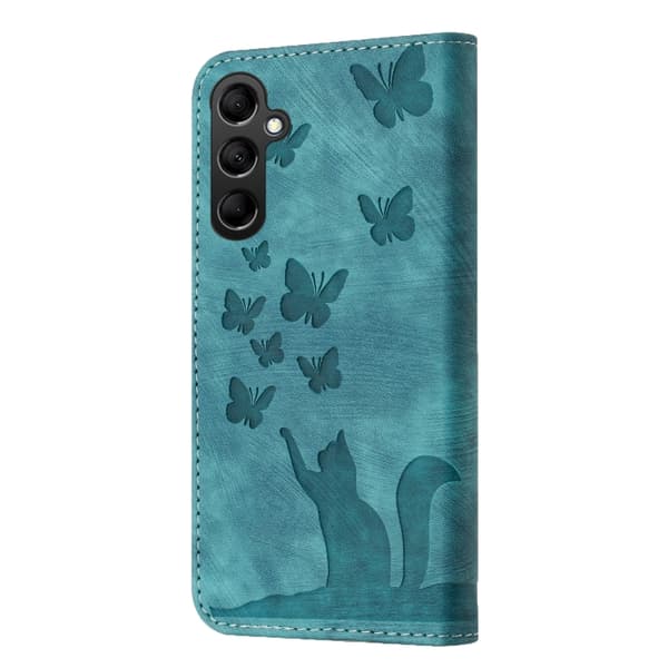 Samsung Galaxy S23 FE 5G Case with Butterfly and Cat Embossing Wathet