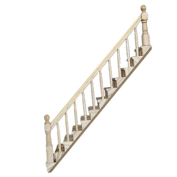 1:12 DIY Dukkehus Miniature Tilbehør Højre Trappe Gelænder Træ Møbler Legetøj Gave C Kompatibel Med Børn