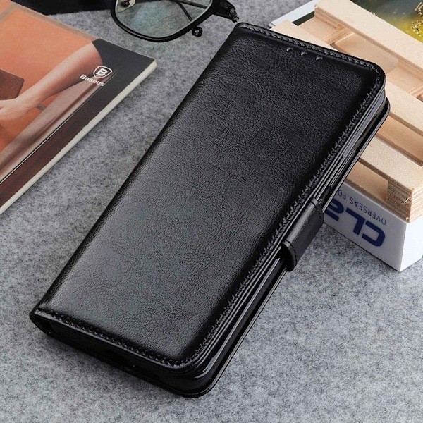 Sony Xperia 5 IV Etui Crazy Horse Læder Sort