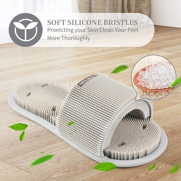 Fottvätt för dusch, mjuka silikonborstar med halkfria sugproppar - rengör, slätar ut, exfolierar