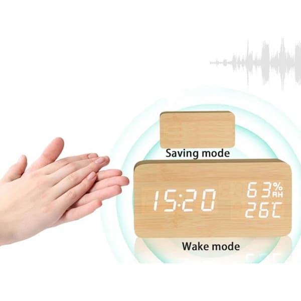 Digital Klokke med LED & Termometer - Vekkerklokke[CO]