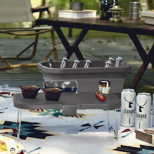 Bärbar förvaringskorg för utomhusbruk, camping, segling, hopfällbar multifunktionell picknickkorg, hopfällbar låda