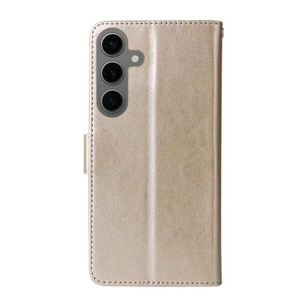 Samsung Galaxy S25 5G Case with Embossed Butterfly Flowers Guld