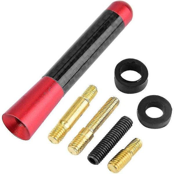 Car Aerial Antenna Toppers, 3inch Carbon Fiber Screw Radio Short Antenna Aerial Aerials Smart For Universal Car Modification(red)