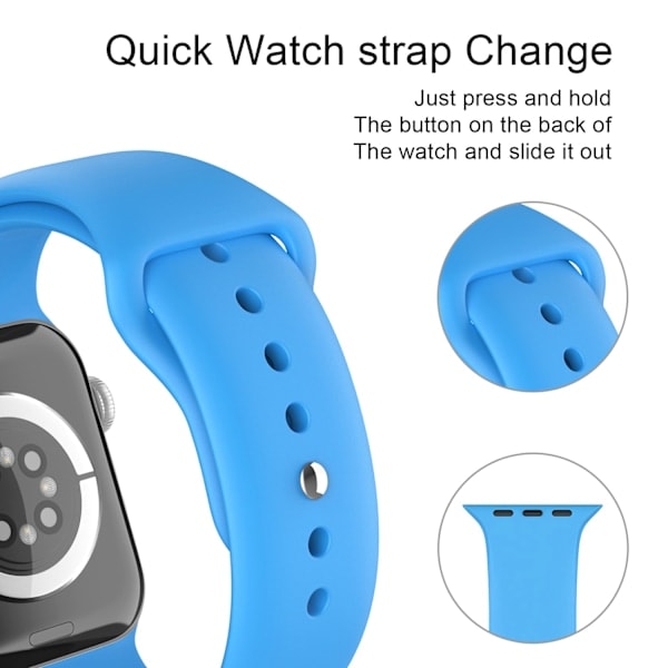 Apple Watch 38/40/41 mm Silikone Armbånd (M/L) Blå
