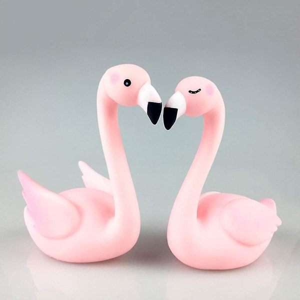 Flamingo kagefigur Børnebadekar Legetøj Tropisk Hawaii Luau Temafestartikler Bryllup Fødselsdag Kage Dekoration Baby Shower Gunst Piger Fødselsdag 2stk