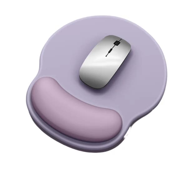 Ergonomisk musemåtte med håndledsstøtte, komfortabel silikone skridsikker computer smertelindrende gel musemåtte med håndledsstøtte til gaming, lilla[co]