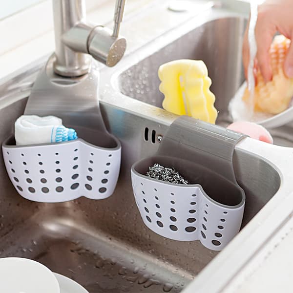 Kitchen Sponge Holder Dish Rack Type Hanging Basket Dual Use