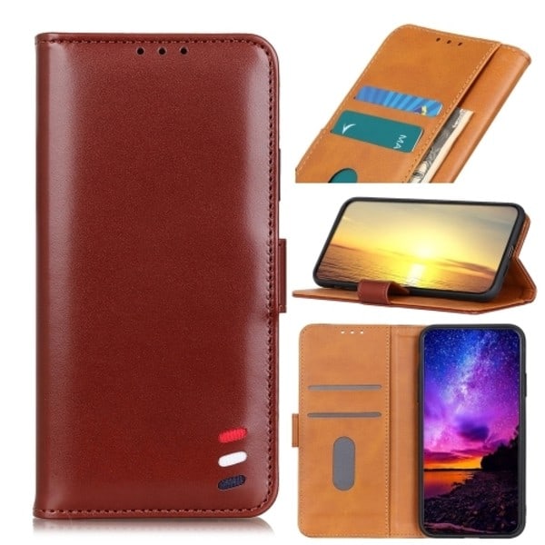 Samsung Galaxy S21 FE Etui Tri-Color Læder Brun
